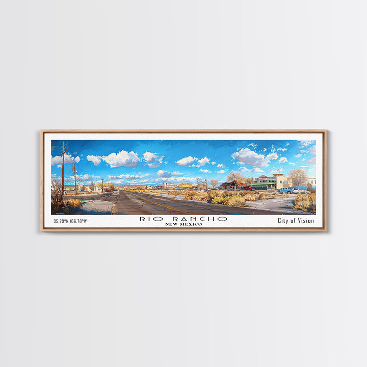 Rio Rancho New Mexico Panoramic Print, Elegant Framed Canvas Print, City Travel Poster, Home Decoration, Office Wall Art
