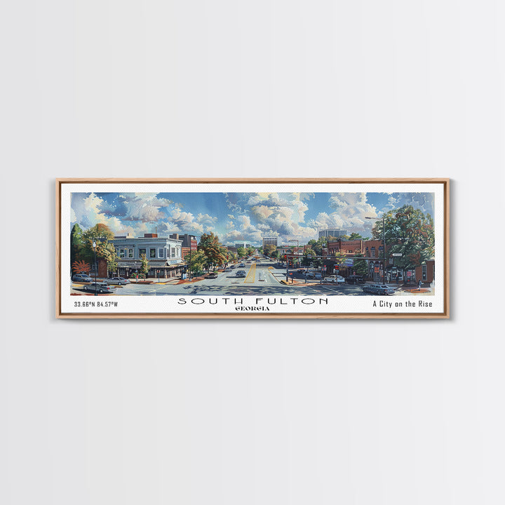 South Fulton Georgia Travel Poster, Framed Canvas Print, Wall Art, Home Decor, Office Art, Living Room Art, Travel Gift, Vintage Style