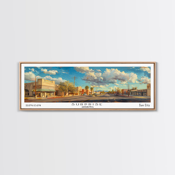 Surprise Arizona Travel Poster, Framed Canvas Print, Wall Art, Home Decor, Office Art, Living Room Art, Travel Gift, Vintage Style