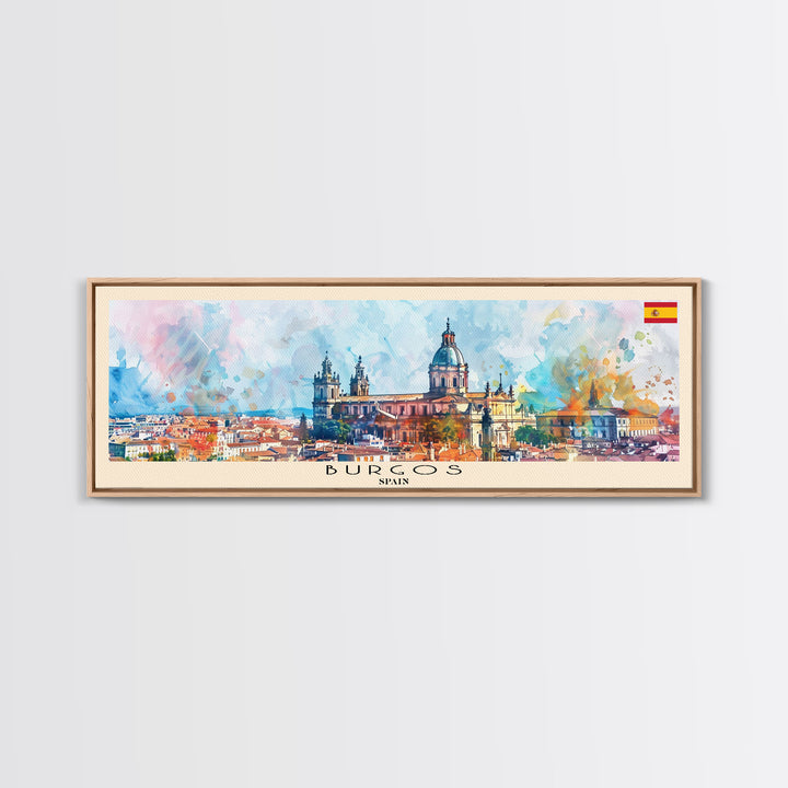 Burgos Spain Wall Art, Panoramic Travel Poster, Panoramic Framed Canvas Print, City Wall Art, Wall Hanging Home Decor, Travel Art