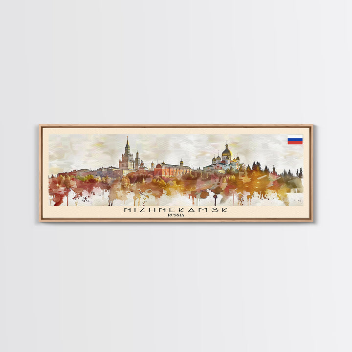Nizhnekamsk Russia Travel Print Wall Art, Panoramic City Art, Travel Art, Wall Decor, Vacation Gift, Framed Canvas Print Or Metal Art