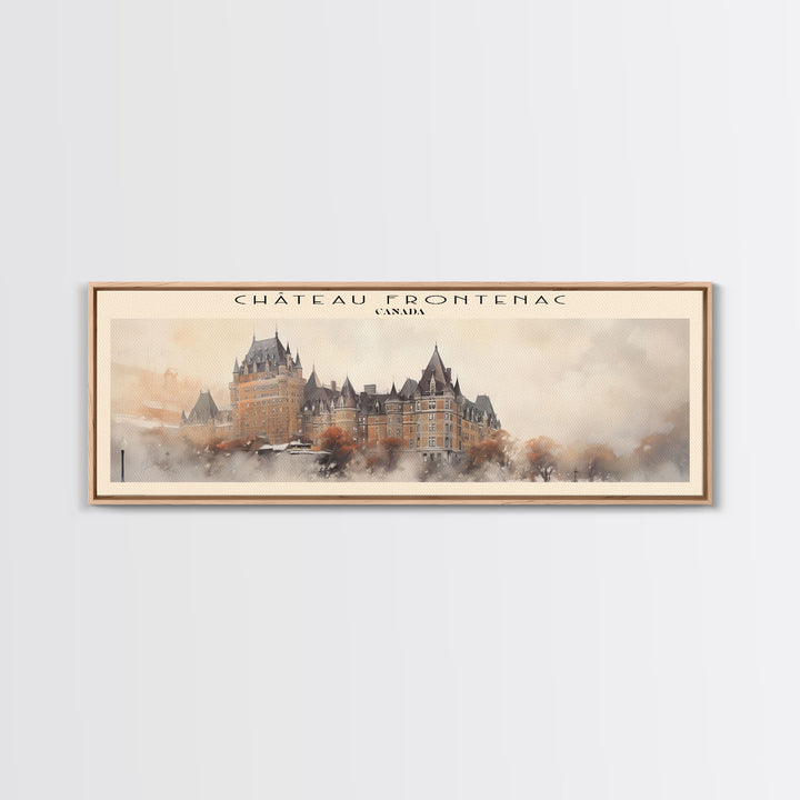 Château Frontenac COUNTRY Travel Poster Print, Framed Canvas Print, COUNTRY Travel Art, Wood Framed Art, Wall Hanging, Home Decor