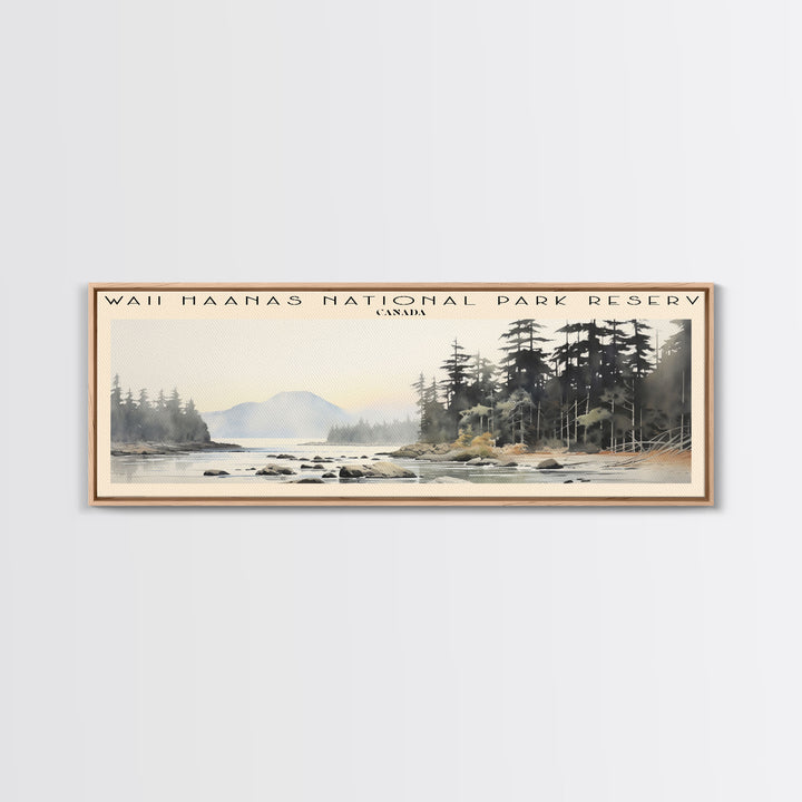 Gwaii Haanas National Park Reserve Retro Style Travel Poster - Framed Canvas Print - COUNTRY Travel Decor | Vintage Style Home Decor - Travel Print - Wall Art
