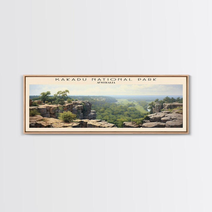 Kakadu National Park Travel Art Framed Canvas Print, COUNTRY Wall Decor, Home Decor, Travel Poster, Vintage Wall Art, Watercolor Painting