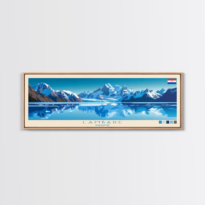 Lambare, Paraguay Panoramic Travel Poster Canvas Print, Lambare, Paraguay Painting, Paraguay Art, Lambare Travel Art, Living Room Painting