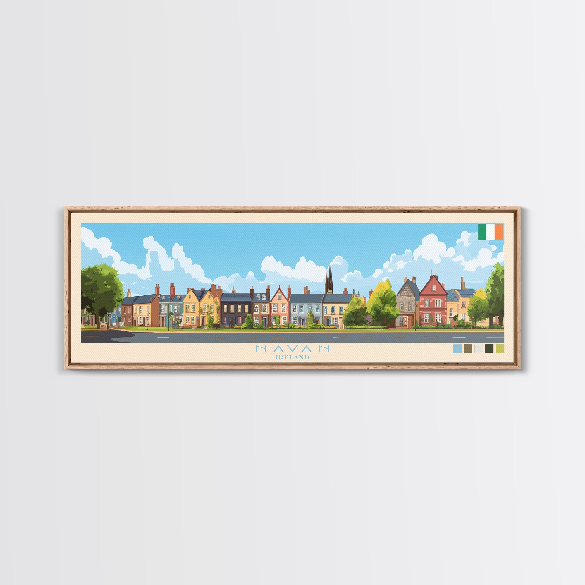 Navan, Ireland Travel Poster Panoramic Canvas Print, Navan, Ireland Pa ...