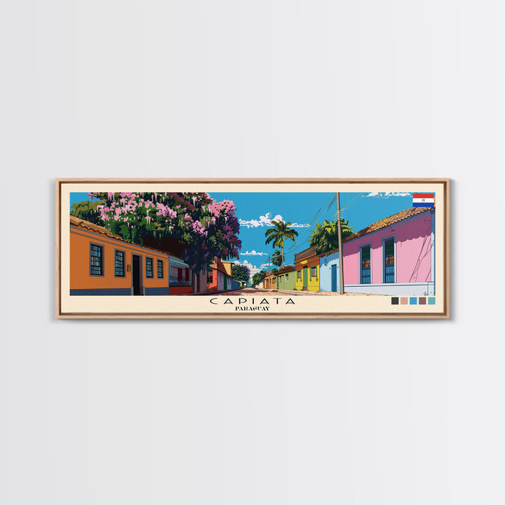 Capiata, Paraguay Panoramic Canvas Print, Capiata, Paraguay Painting, Paraguay Art, Capiata Travel Poster, Travel Art, Guest Room Painting