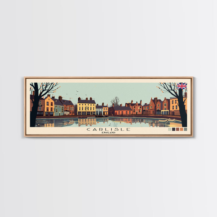 Carlisle, England Panoramic Canvas Print, Carlisle, England Painting, England Art, Carlisle Travel Poster, Travel Art, Vacation Gift