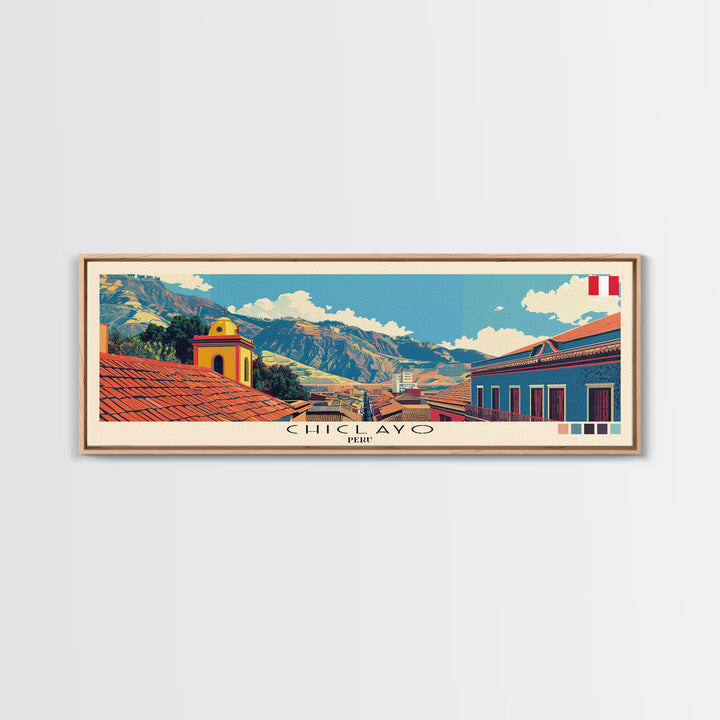 Chiclayo, Peru Panoramic Canvas Print, Chiclayo, Peru Painting, Peru Art, Chiclayo Travel Poster, Travel Art, Guest Room Painting