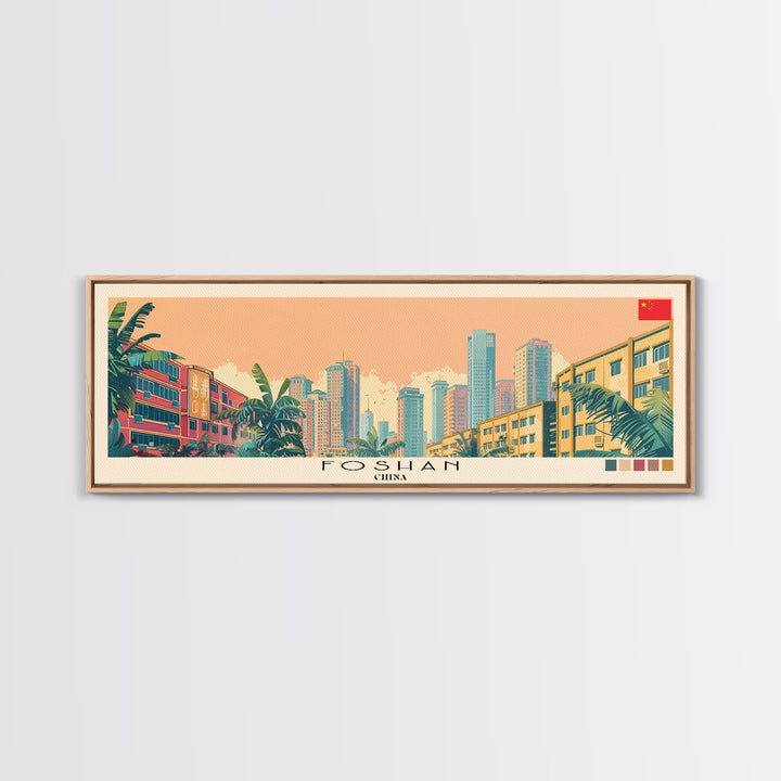 Foshan, China Panoramic Canvas Print, Foshan, China Painting, China Art, Foshan Travel Poster, Travel Art, Vacation Gift
