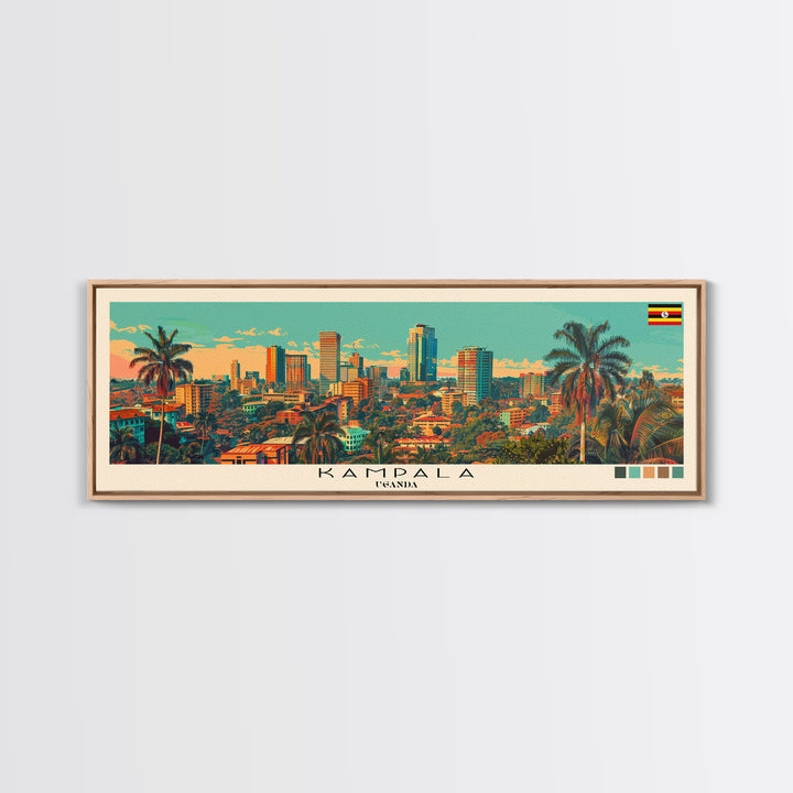 Kampala, Uganda Panoramic Canvas Print, Kampala, Uganda Painting, Uganda Art, Kampala Travel Poster, Travel Art, Living Room Painting