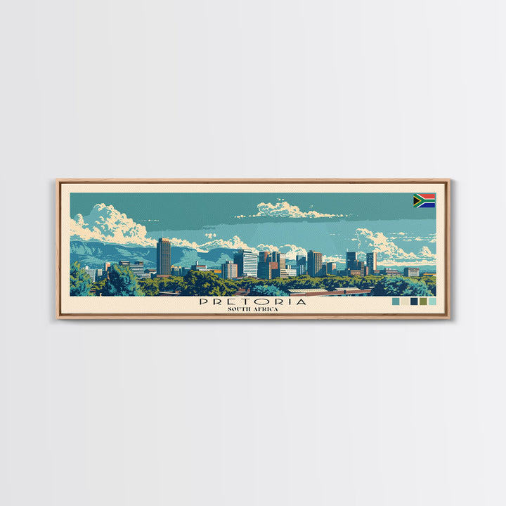 Pretoria, South Africa Panoramic Canvas Print, Pretoria, South Africa Painting, South Africa Art, Pretoria Travel Poster, Travel Art, Guest Room Painting