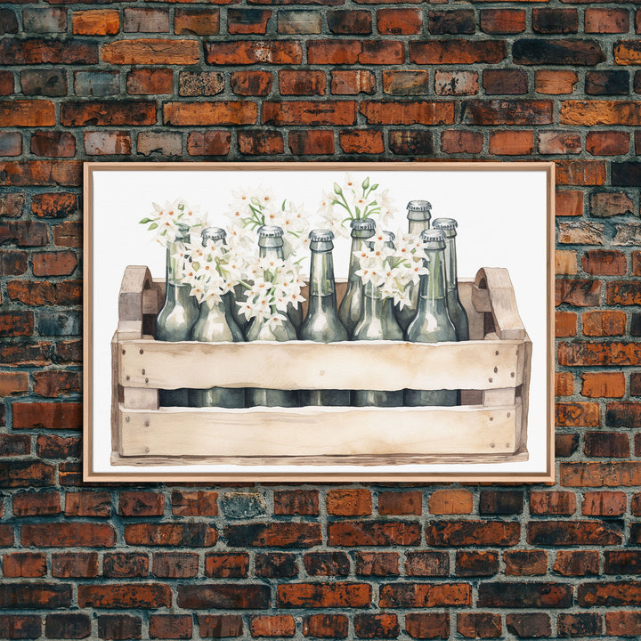 Farmhouse Kitchen Art - White Hydrangea Flowers, Vintage Cottage Style Wall Decor Prints or Canvas Artwork, Rustic / Primitive Kitchen Decor