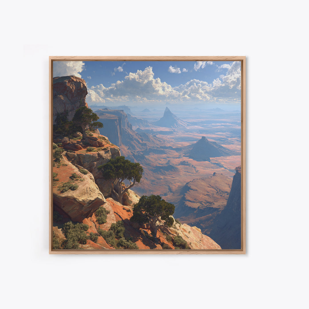 Sweeping Desert Canyon Vista Wall Art, Majestic Western Landscape Canvas Print For Living Room And Cabin Decor