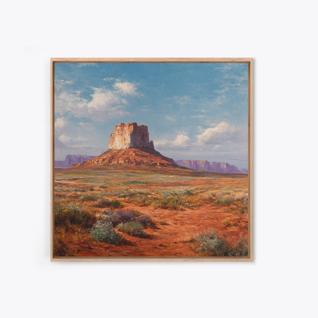 Monument Valley Desert Butte Wall Art, Western Landscape Canvas Print, Rustic Southwest Home Decor