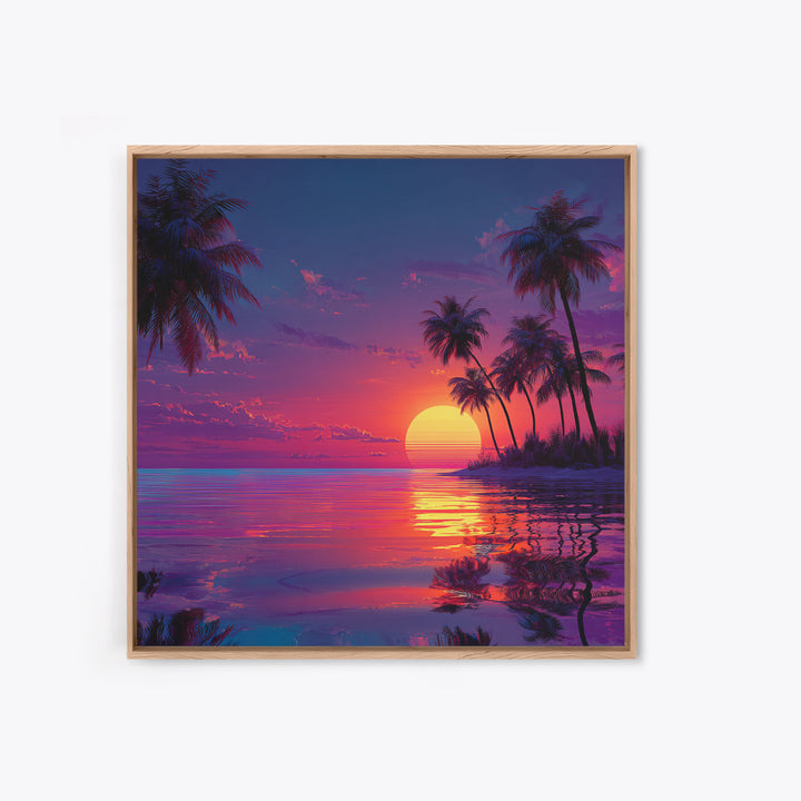 Whimsical Colorful Fantasy Forest With Magical Light And Trees Wall Art Framed Canvas Print For Bedroom And Living Room