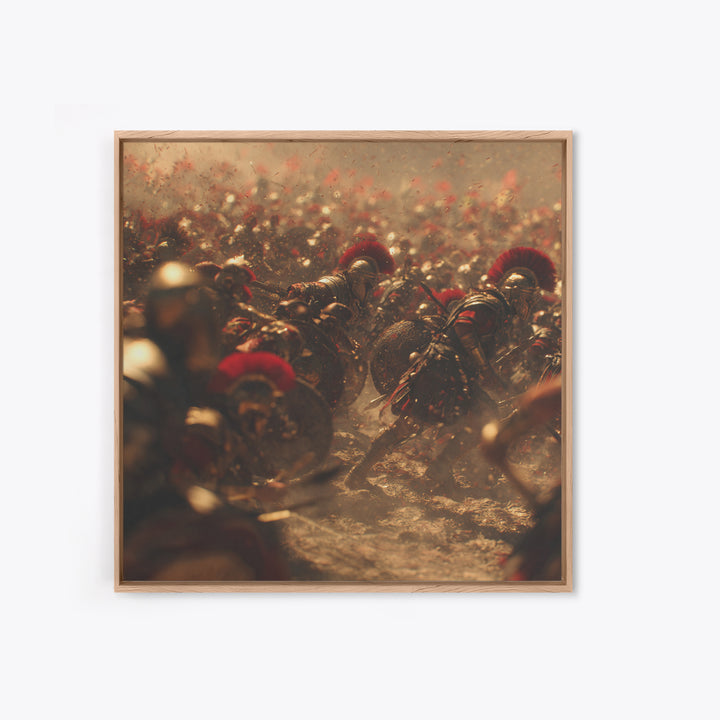 Roman Soldiers Charging Through Dusty Battle Wall Art, Historical Art Print, Masculine Man Cave Decor, Gift For Him, Classic Art
