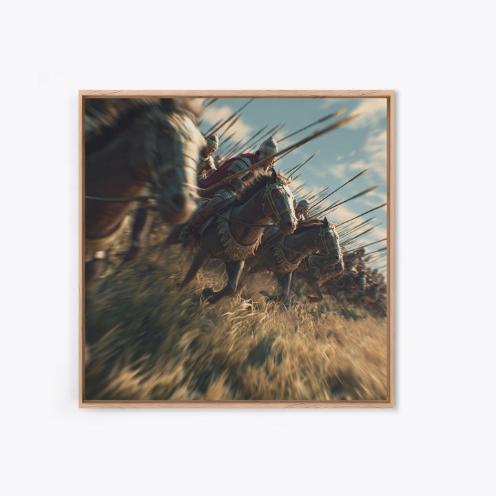 Ancient Cavalry Charge Wall Art, Horse Battle Canvas Print, Roman History Decor, Equestrian Art, Masculine Decor Gift For Him