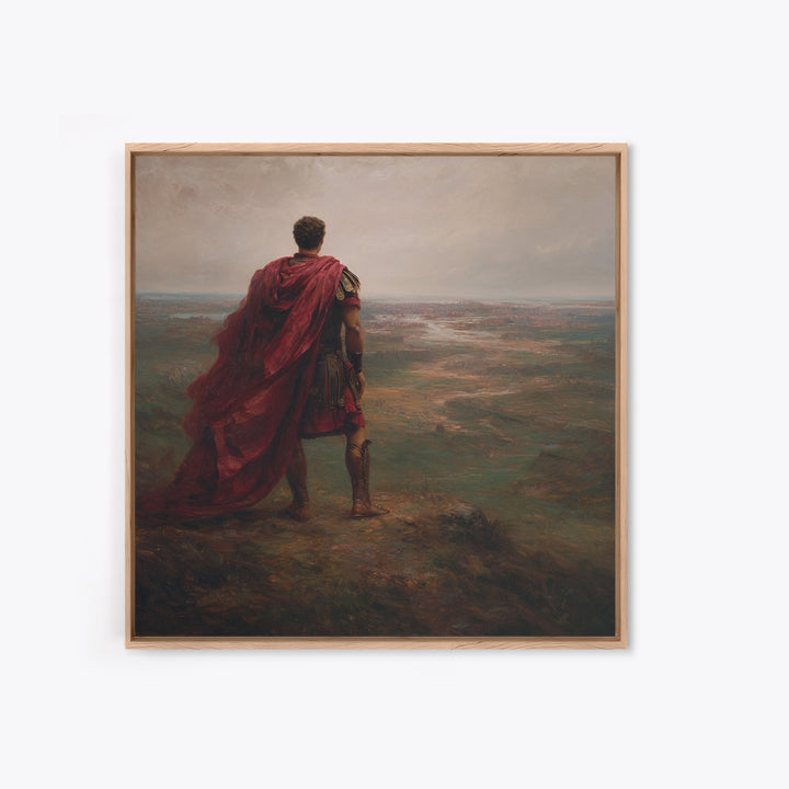 Roman Commander Overlooking Ancient Valley Wall Art, Mythological Art, Historical Art Print, Luxury Living Room Decor, Gift