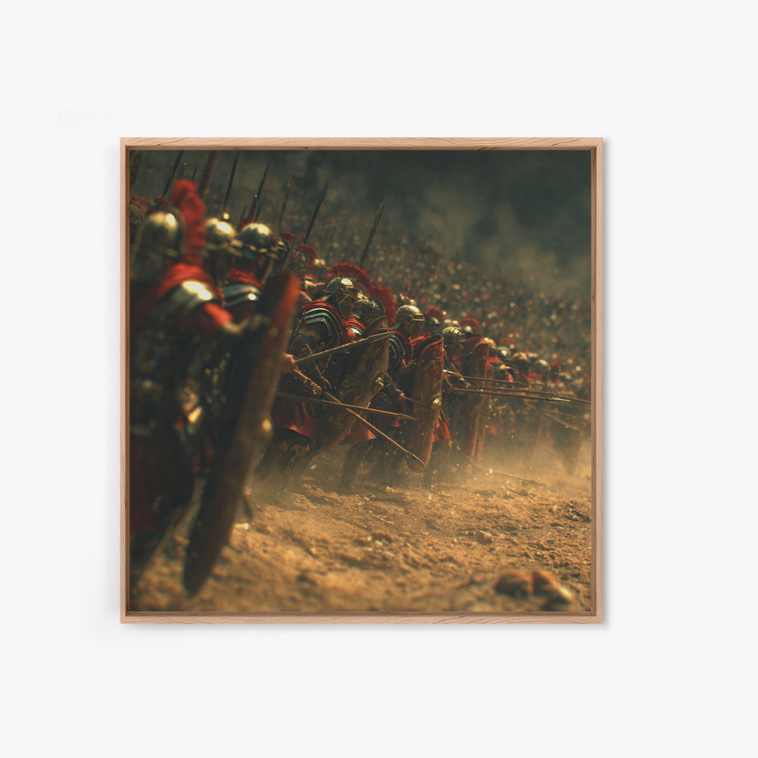 Roman Legion Soldiers In Battle Formation Wall Art, Ancient Warrior Print, Historical Canvas Art, Masculine Office Decor