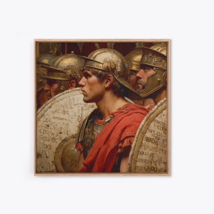 Roman Legion Soldiers With Shields Framed Canvas Print, Classical Warrior Portrait, Ancient Rome Wall Art, History Gift For Him
