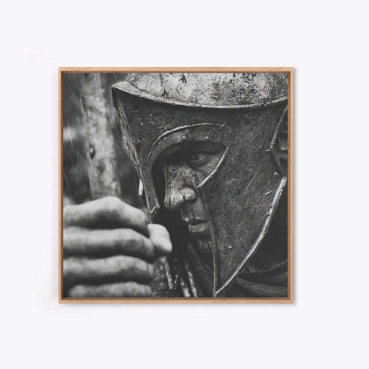 Black And White Spartan Helmet Wall Art, Moody Warrior Canvas Print, Ancient Greek Decor, Masculine Office Art, Gift For Him