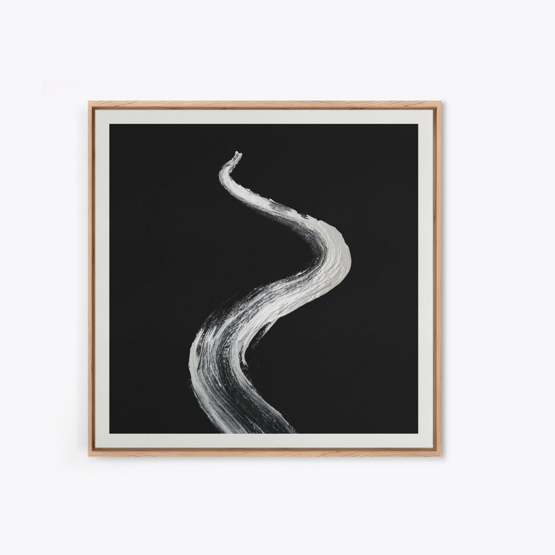 Minimalist Black And White Abstract Line Wall Art, Modern Monochrome Painting Print, Contemporary Home Decor Office Art