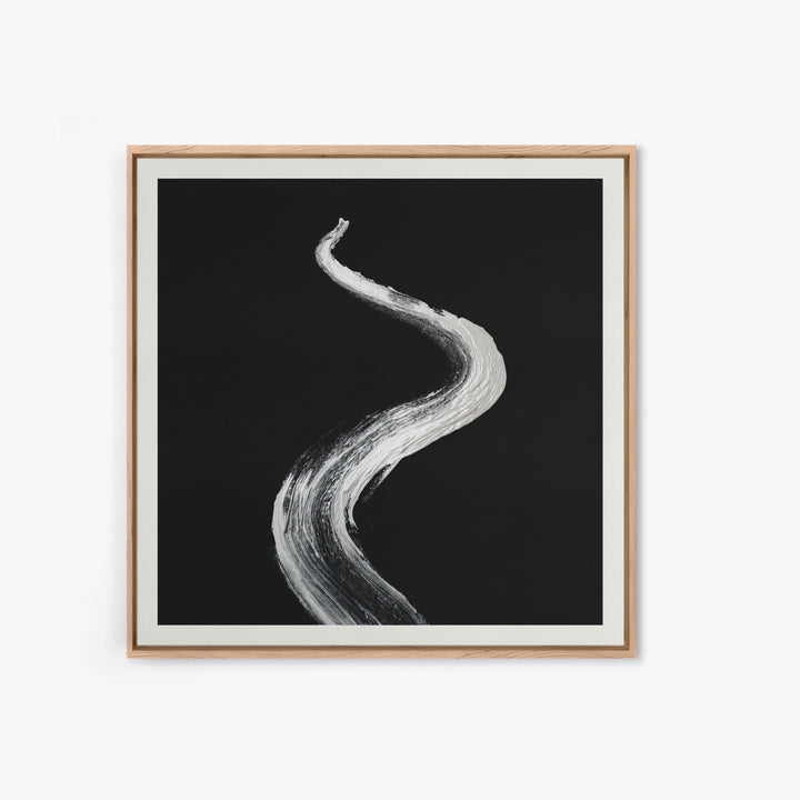 Minimalist Black And White Abstract Line Wall Art, Modern Monochrome Painting Print, Contemporary Home Decor Office Art