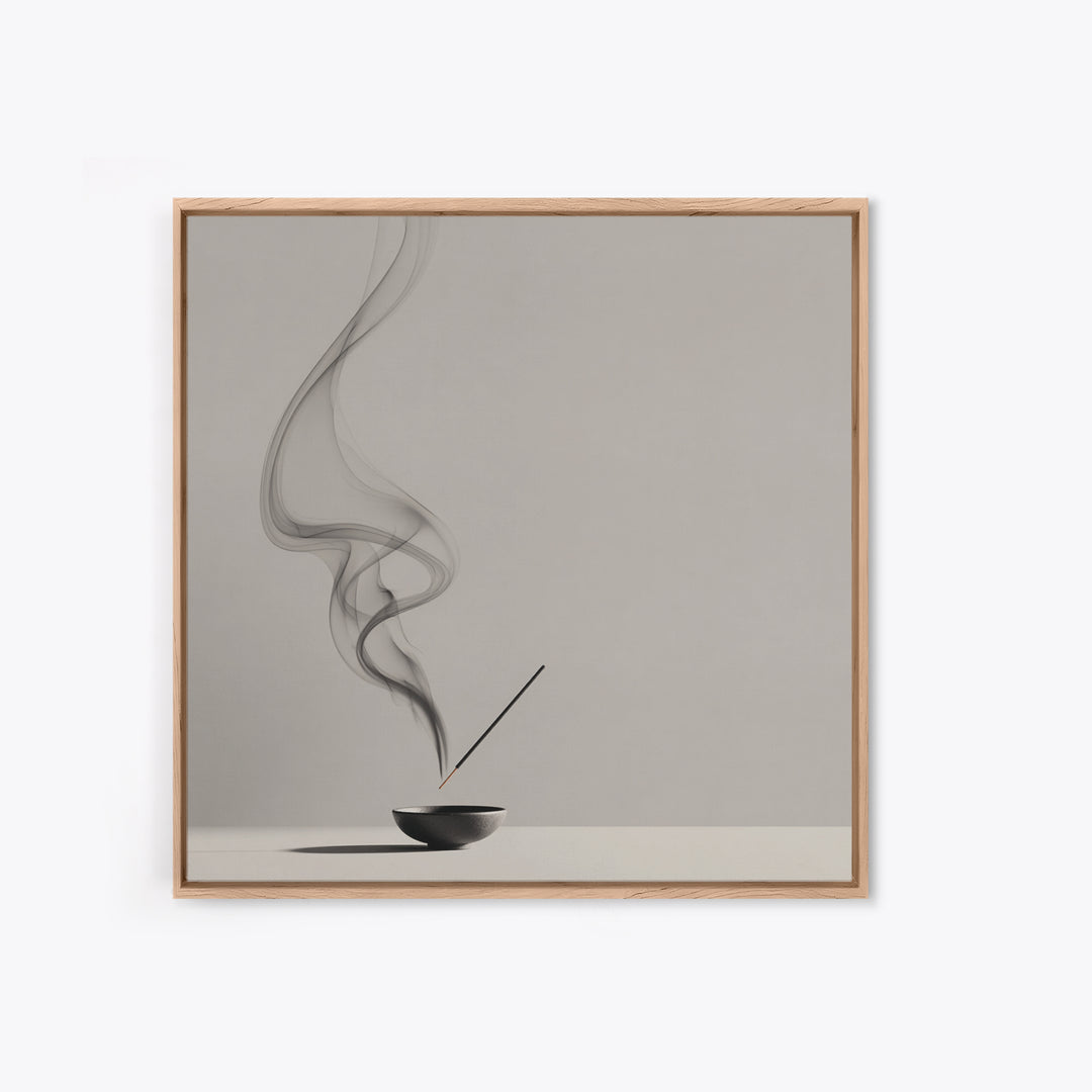 Zen Minimalist Abstract Smoke Art Canvas Print Black And White Wall Art Modern Home Decor For Living Room And Office Wall