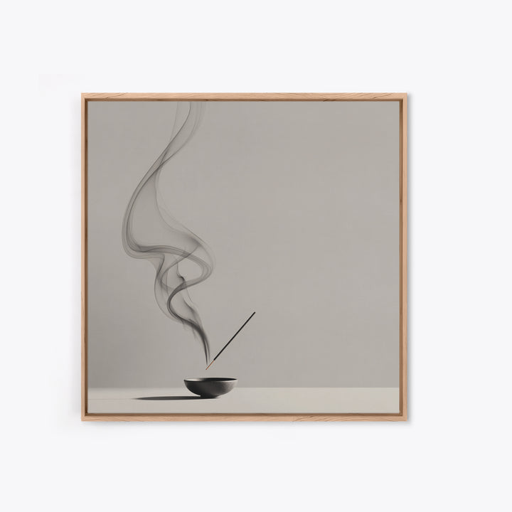 Zen Minimalist Abstract Smoke Art Canvas Print Black And White Wall Art Modern Home Decor For Living Room And Office Wall