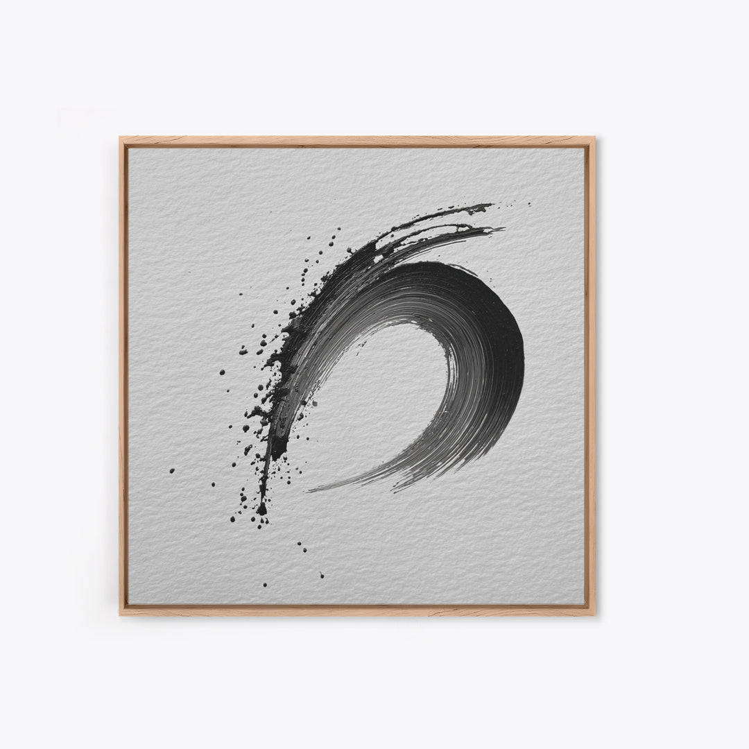 Zen Enso Brush Stroke Minimalist Black And White Wall Art Japanese Calligraphy Painting Modern Decor Minimalist Wall Art Print