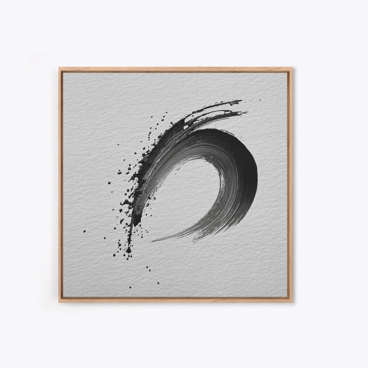 Zen Enso Brush Stroke Minimalist Black And White Wall Art Japanese Calligraphy Painting Modern Decor Minimalist Wall Art Print