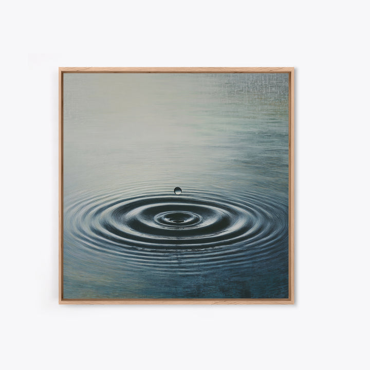 Single Water Drop Ripple Wall Art, Minimalist Zen Lake Print, Calming Neutral Home Decor, Modern Wabi Sabi Bathroom Or Spa Wall Art