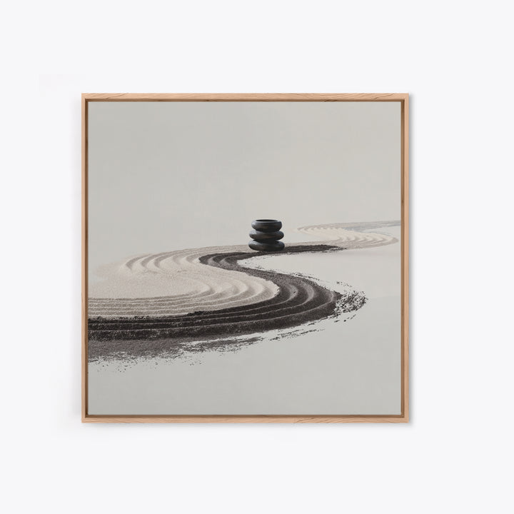 Minimalist Zen Sand Path Wall Art, Neutral Abstract Landscape Print, Japandi Home Decor, Calming Modern Wall Art