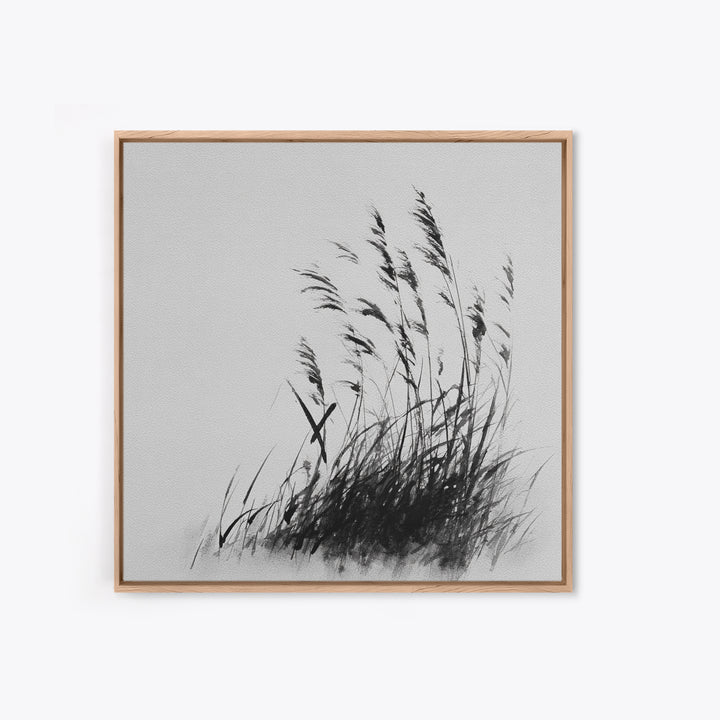Minimalist Ink Grass Wall Art, Black And White Japanese Style Painting, Modern Minimal Wall Decor Fine Art Print