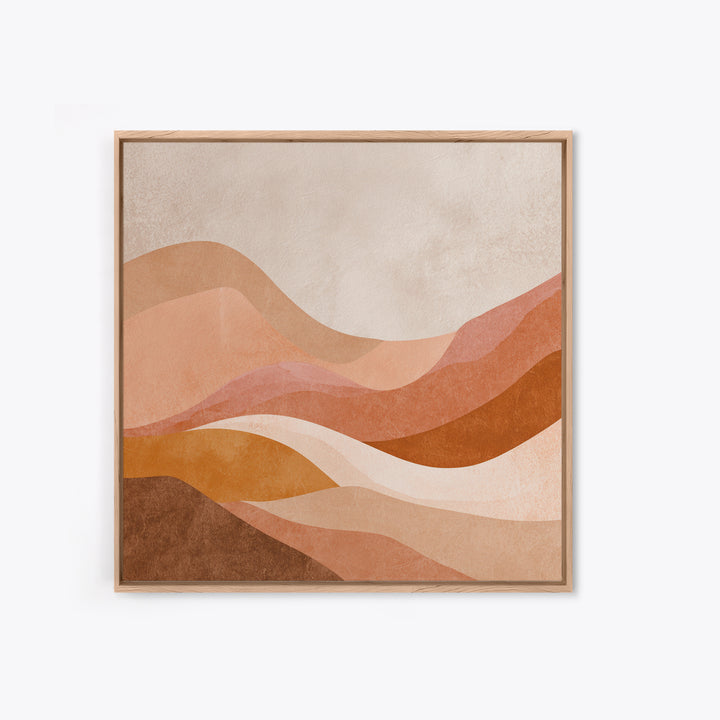 Terracotta Abstract Desert Waves Canvas Print, Earth Tone Wall Art For Modern Living Room Decor And Neutral Home Decor Gift