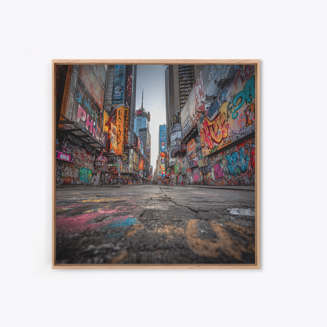 Graffiti Covered City Street Wall Art, Urban Canvas Print, New York Style Street Art, Industrial Loft Decor, Modern Poster