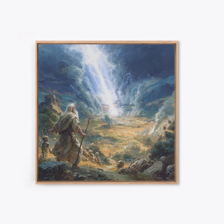 Ezekiel Valley Of Dry Bones Framed Canvas Print, Biblical Wall Art, Dramatic Religious Home Decor, Christian Gift For Him