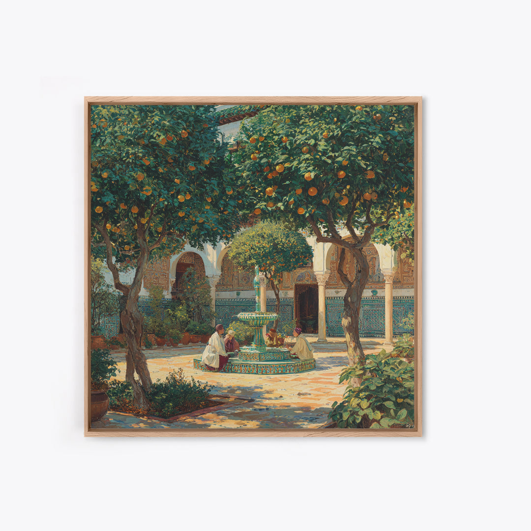 Moroccan Orange Tree Courtyard Wall Art, Islamic Architecture Fine Art Print, Mediterranean Home Decor, Travel Inspired Gift