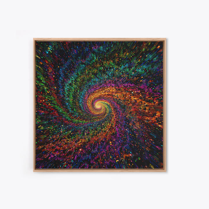 Rainbow Galaxy Spiral Wall Art, Colorful Cosmic Abstract Painting, Psychedelic Universe Decor, Modern Statement Canvas Print