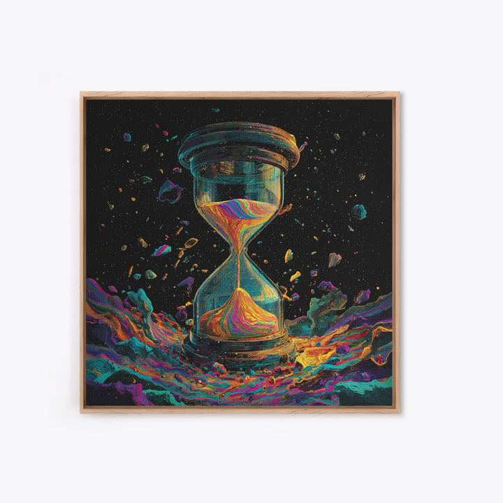 Cosmic Hourglass Surreal Space Art Wall Art Print, Colorful Abstract Painting, Modern Home Decor Canvas Print