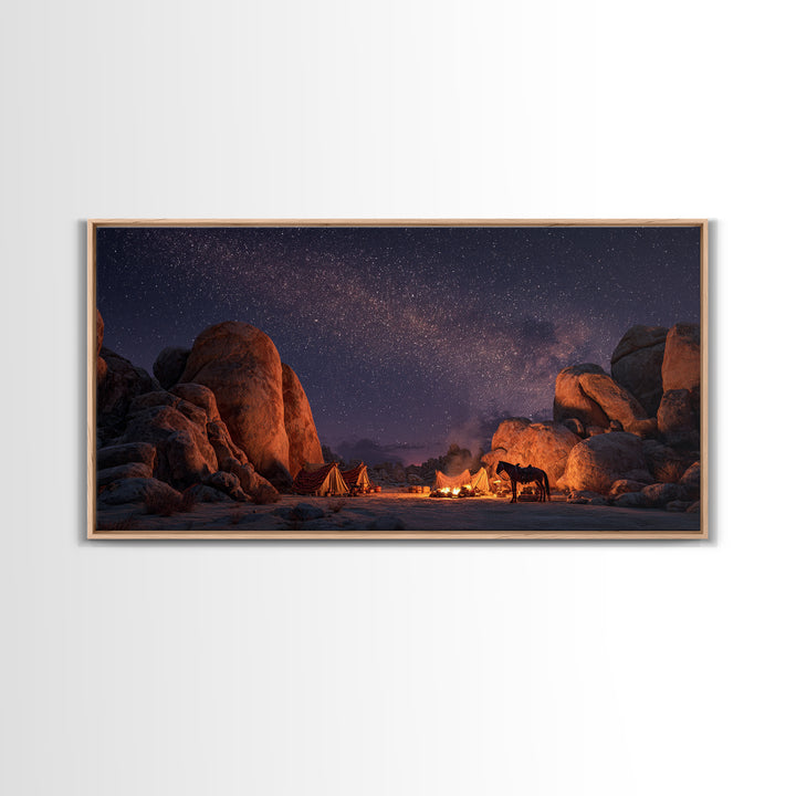 Epic Viking Warrior Kneeling With Sword In Snowy Landscape Dramatic Wall Art Original Canvas Print