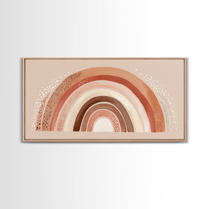 Terracotta Boho Rainbow Wall Art, Neutral Nursery Decor, Kids Room Decor, Earth Tone Decor, Above Crib Decor, Canvas Print