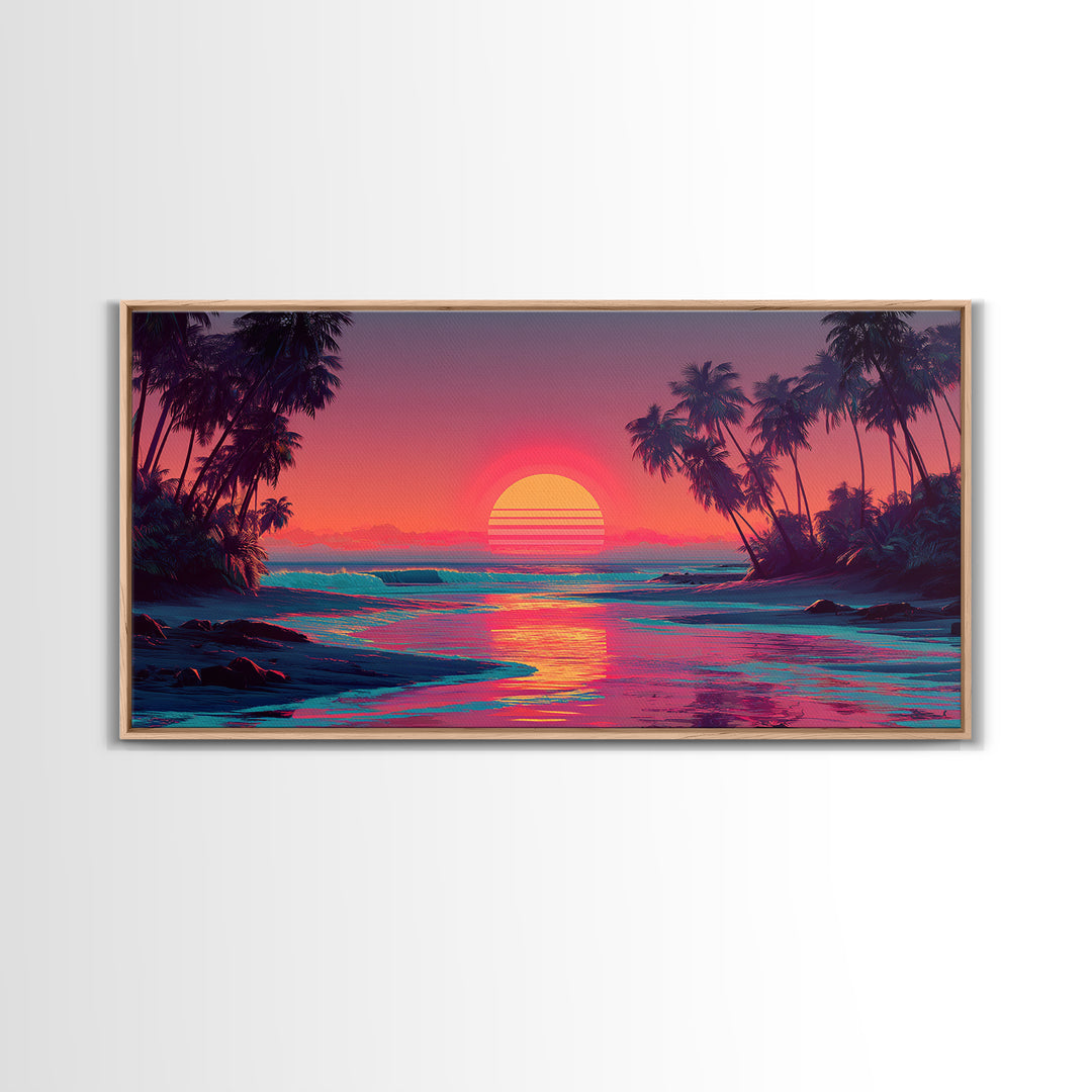 Amazing Ocean Light Rays Breaking Through Cloudy Sky Over Rolling Prairie Landscape Framed Canvas Print Modern Wall Art