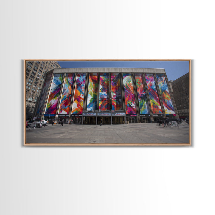 Colorful Modern Glass Building Facade Wall Art, Urban Architecture Canvas Print, Abstract City Decor, Statement Office Art