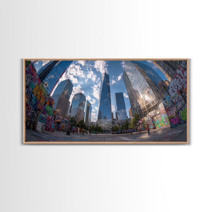 New York City Graffiti Skyline Wall Art, Urban Street Art Canvas Print, Modern Office Decor, Large Living Room Wall Decor