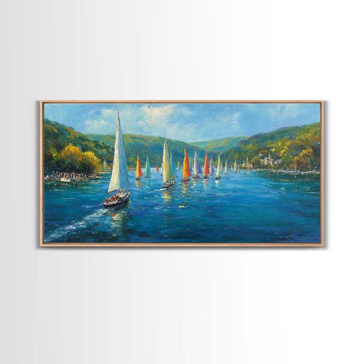 Sunset Neon Tropical Beach Painting Wall Art Canvas Print Vibrant Coastal Home Decor For Living Room And Office