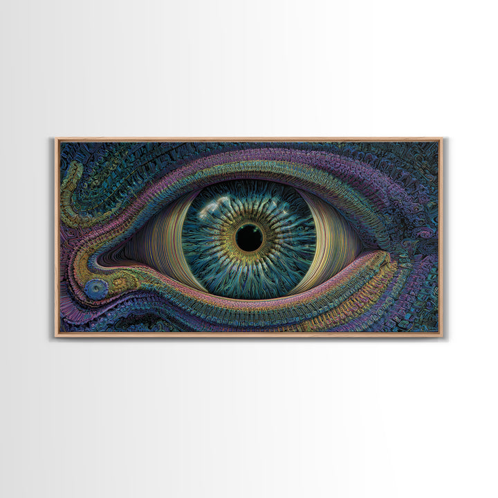 Intricate Abstract Eye Design Digital Art Print Colorful Unique Wall Art Canvas Print Modern Office Decor Gift