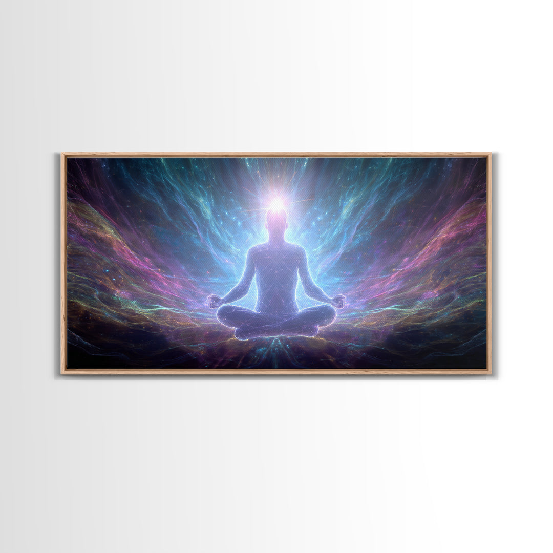 Whimsical Magical Underwater Scene With Mushrooms And Sunset Canvas Print Colorful Fantasy Wall Art