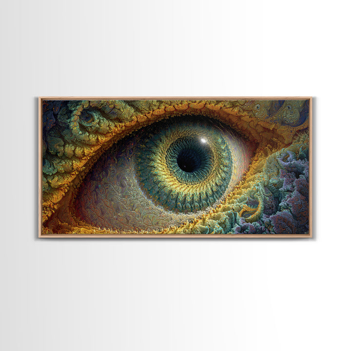 Intricate Digital Art Eye With Detailed Textures Colorful Abstract Wall Art Modern Wall Art Canvas Print For Contemporary Home
